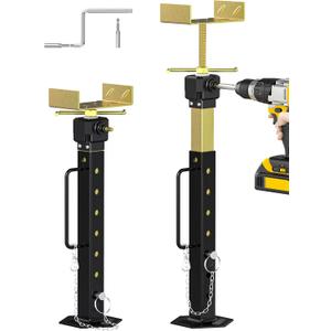 2026 New Upgraded RV Slide Out Support Jacks 2 PCS RV Stabilizer Jacks Heavy Duty for Camper, 5th Wheel and Travel Trailer, Adjustable from 16" to 36", Supports Up to 5,000 LBS (Electric Drill Adjust)