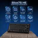 Mechanical Keyboard, Chilkey Slice75 HE Gaming Keyboard Wired, 75% Hall Effect Magnetic Aluminum Keyboard with WS Flux HE Clacky Switch, Rapid Trigger, 8K Polling, Per-Key RGB Custom, PC/Mac Support