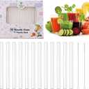 Sturdy Plastic Straws Short Stir Sticks Reusable Drinking Straws with 2 Straw Cleaners for Kids cup/coffee/Juice/wine tumblers, BPA free Dishwasher safe. (Clear)