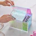 Tampon Holder for Bathroom Storage, Rainbow Acrylic Organizer with Lid - Bathroom Storagefor Cotton Balls, Pads, Hair Accessories & Makeup Supplies, Vanity Organizer for Girls & Women