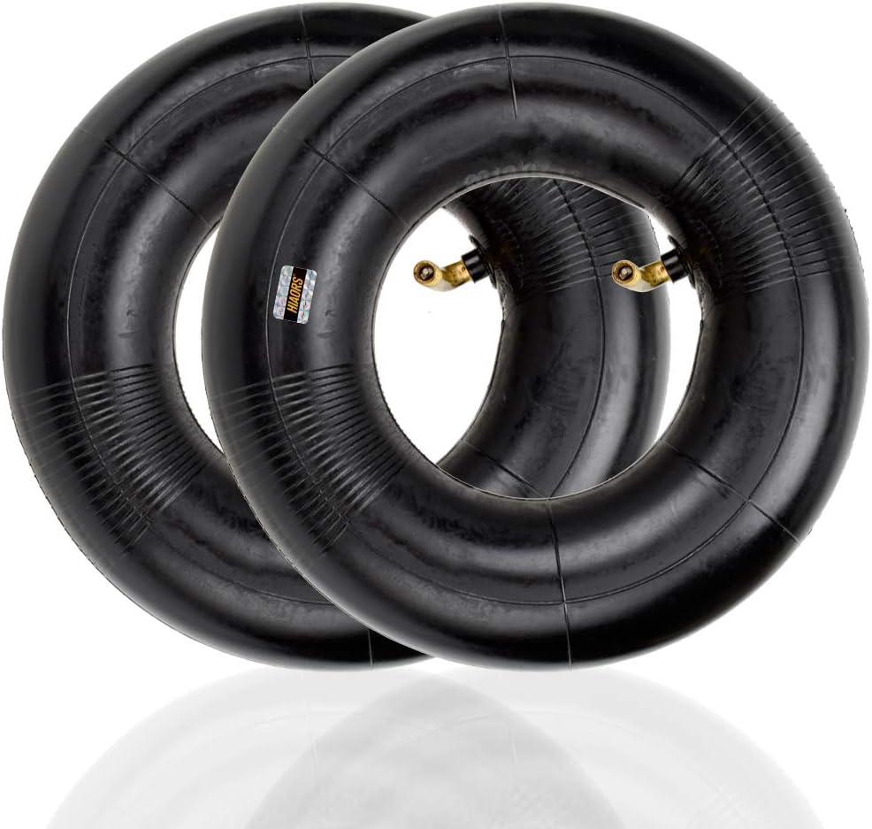 HIAORS 9x3.50-4 2.80-4 2.50-4 Inner Tubes with Bent Metal Valve Stem for Hand Trucks Utility Cart Lawn Mowers Wheelbarrows Dollys Razor E300 Scooters Skateboard Go Kart ATV TTR50 Parts Pack of 2 