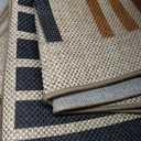 Washable Rainbow Easy Jute Rug 8x10, Neutral Geometric Modern Outdoor Indoor Patio Farmhouse Large Rugs, Woven Non Slip Thin Carpet for Living Dining Play Room Bedroom Classroom Kids Nursery