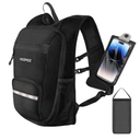 10L Small Hiking Backpack For Women Men, Lightweight Travel Packable Back Pack, Foldable Camping Hiking Daypack With Vest-style and Touchscreen Phone Pocket (Black)