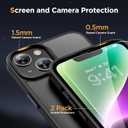 Miracase Magnetic for iPhone 14 Plus Case 6.7 inch (Compatible with MagSafe)with 2X Screen Protectors Military-Grade Protection, Anti-Fingerprint Translucent Matte Phone Case Cover, Black
