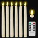 Flameless Taper Candles with Remote Control,6pack Dripless Plastic LED Candles,Flickering Candle Battery Operated,9.2'Classic Tall Candle for Wedding,Party,Halloween,Christmas,Home Decor (Ivory)