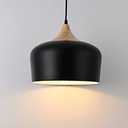 DOTCN 11.8 inch Black Industrial Pendant Light, Adjustable Wood Ceiling Hanging Lighting with Dome Metal Shade,Farmhouse Minimalist Lamp for Kitchen Island,Dining Room,Bar, Bedroom,Hallway