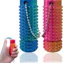 Christmas Stocking Stuffer 2Pcs Upgrade Little Pain Ouchies Pain Stim Fidget,3D Printed Fidget Toys Anxiety Relief Items, Rotatable Grippie Stim Keychain, Stim Toys for Autistic, Hard Spiky Sensory Toys (2pcs-red Gold + Blue Green)