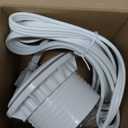 3 inch Desk Power Grommet, White USB Grommet with Green Port, Desk Hole Round Grommet Outlets with 2 AC Outlets and 2 USB Ports 6.5FT Heavy Duty Power Cord