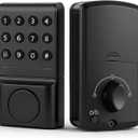 Matte Black Smart Keypad Deadbolt Keyless Entry Front Door Lock, Customizable User Codes & Auto-Lock, Easy Install (Includes 2 Backup Keys)