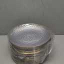 R-kay 100 Pack 10 Inch Clear Plastic Plates For Wedding - Hammered Gold Rimmed Sturdy, Durable Gold Plastic Plates For Party - Bulk Disposable Plates For Weddings