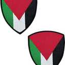 Uijokdef Uijokdef 2 PCS National Flag Shield Patch, Military Hook and Loop Fastener, 2.7 x 3.3 inches (Palestine), 3.0 Inches