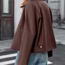 Womens Cropped Trench Coat Spring Fashion 2026 Winter Jackets Lightweight Outfit Single Breasted Trendy Outwear (Brown, M)