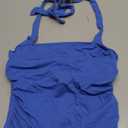 SOLY HUX Women's Ruched Halter Y2K Crop Tops Tie Back Sleeveless Slim Fit Cami Tops Pure Royal Blue XSmall