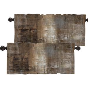 Batmerry Brown Abstract Art Valance Curtains, Grey Acrylic Window Treatment Kitchen Valances Multilayer Polyester Blackout for Living Room/Bathroom, 2 Pack 52x16 inches Batmerry Brown Abstract Art Valance Curtains, Grey Acrylic Window Treatment Kitchen Valances Multilayer Polyester Blackout for Living Room/Bathroom, 2 Pack 52x16 inches