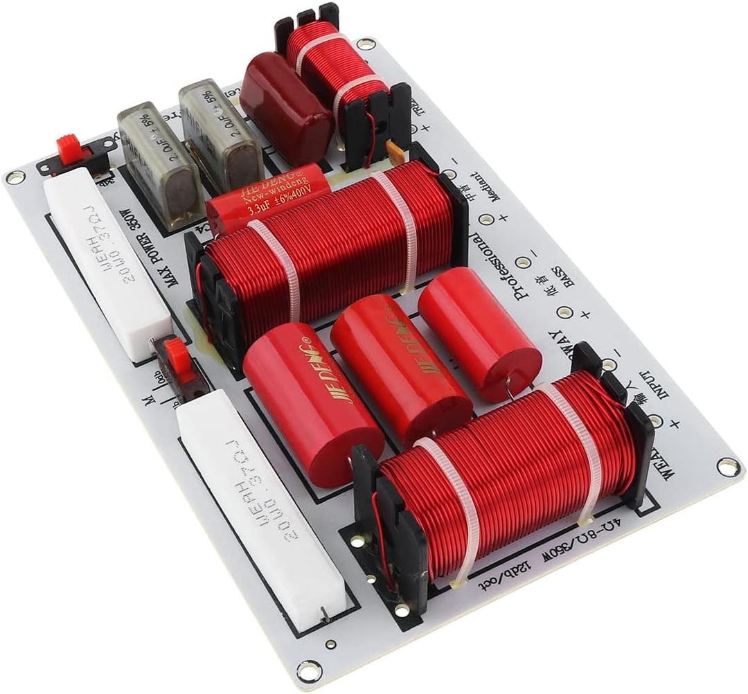 3 Speaker Crossovers, 350W 3 Way 3 Speaker Unit HiFi Home Speakers Audio Frequency Divider Crossover Filters