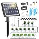 Solar Automatic Drip Irrigation Kit - 25 Timer Modes Smart Watering System for 15 Plants, 900ml/min High Flow with IP54 Waterproof (15 Pot lrrigation Watering System)