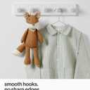 LARHN Wall Mounted Coat Rack, White with 5 Heavy-Duty 1" Diameter Hooks, 16.5" - Wall Hook Rack - Modern Scandinavian Home Decor