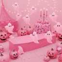 Liliful Halloween Cemetery Pop up Coffin with Lid, 60 Inch Collapsible Scary Fake Fabric Coffin Prop Life Size, for Graveyard, Halloween Decoration, Lawn, Party (Pink,Lifelike), 60" H x 24" W x 10.5" D