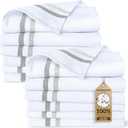 Harringdons 100% Cotton Kitchen Towels, Highly Absorbent Dish Towels for Kitchen with Hanging Loop, Large 28x20 Washable Towels, Gray Shades, 12 Pack (Grey)