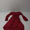 Eytino Womens Plus Size Dresses Long Sleeve Square Neck Midi Fall Sweater Dresses with Pockets,1X Burgundy