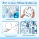 KARLURE Blue Balloon Arch Kit Garland, Baby Blue Balloons White Silver Confetti Balloons for Boy Baby Shower Decorations Birthday Gender Reveal Bridal Shower Wedding Graduation Ocean Party Decorations