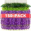 Alotiki 150 Pack Wisteria Hanging Flowers,Fake Hanging Flowers,Wisteria Artificiales Garland for Home Wedding Arch Floral Party Garden Ceremony Outdoor Decor,3.6 Feet Long(150,Purple)