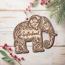 GEEMBI Christmas Birthday Gifts for Women Friendship - Wooden Christmas Ornaments 2025 with Card - Thank You Elephant Gifts for Women Best Friends Bestie Sisters, Elephant Ornaments for Sisterhood