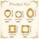 Mini Gold Frames, 1x1 Inch Vintage Resin Picture Frame Antique Photo Frames Oval Rectangle Wall Hanging Display Table Frame for DIY Jewelry Christmas Holiday Party Hotel Decor (2 Colors, 10)