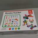 Kids Tool Set with Drill, Educational Montessori Toys for 3 Year Old Boys 44 Pcs STEM Kids Toys Wooden Toddler Tool Set with Apron & Box Birthday Gifts for 3 4 5 Year Old Boy Girl