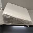 Bedluxe Wedge Pillow, 10 inch Bed Wedge Pillow for Headboard, Pillow Wedge for Acid Reflux Relief, Sleeping, Back Pain Relief, Snoring, Triangle Pillow Wedge - Cooling Memory Foam Top, White/Grey