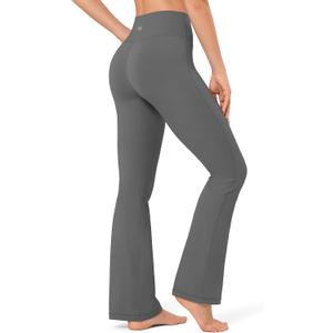 No Front Seam Flare Leggings for Women – High Waisted Bootcut Yoga Pants, Pilates Outfit for Casual Athleisure Wear