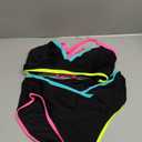 popvil High Waisted Bikini Sets for Women Neon Two Piece Swimsuit Sexy High Cut 2026 Bathing Suit (Large, Black1)