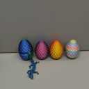 4PCS 3D Printed Dragon Egg Set,Crystal Animals Egg Fidget Toy with Dragon Inside Easter Halloween for Kids (Multicolor+rainbow)