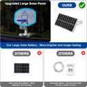 LED Pool Basketball Hoop Poolside, Oversized Water Basketball Hoop with Super Bright Solar Lights, 34"x34"x42.2" Light-Up Swimming Pool Basketball Hoops for Kids Adults, with 2 Balls and Pump.