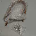 Light Brown Wood Grain Curtain Holdbacks,Solid Aluminum Wall Mounted Curtain Tiebacks & Hooks,U Shape Curtain Holders,Elegant Curtain Pull Backs for Drapes, Curtains (2 Pack)