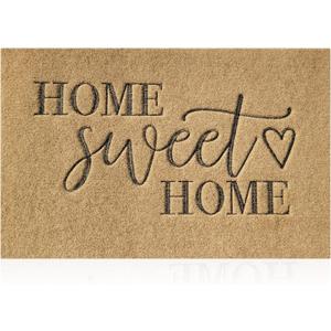 AAZZKANG Brown Welcome Mats for Front Door Large Home Sweet Home Doormat 36"x24" Outdoor Indoor Non Slip Mat with Rubber Backing Easy to Clean Entry Door Mat