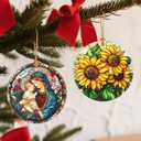 2 x Christmas Ornaments, Sunflower Ornament, Christmas Tree Decorations, Holiday Decorations, Holiday Ornaments, Sunflower Gifts, Flowers Lovers Gift, Holiday Party Gifts, and Xmas Gift Ideas