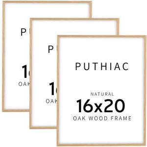 16x20 Oak Wood Frames -16"x20" Poster Frames for Wall, 16x20 Picture Frames for Wall, 16 x 20 Picture Frames, 16 x 20 Frames for Wall(3 Pack, Beige)