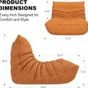 Snug Sofee Bean Bag Chair for Adults, Bean Bag Sofa - Adult Size with Soft Waterproof Fabric for Living Room, Apartments, Reading Corner, Gaming, and Movie Venue (DarkOrange), Single