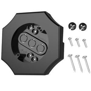 Vinyl Siding Mounting Blocks, Outdoor Siding Mount Kit, Light Mounting Plate with Built-in Electrical Box for 1/2 inch Lap Double - 2Pack, Black