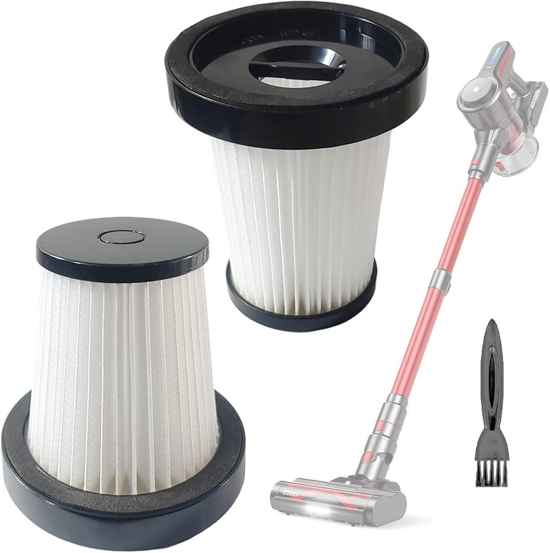 2 Pack Hepa Filters Replacement Compatible with CHEBIO A16 Cordless Vacuum, Washable and Durable Filters Works with CHEBIO and QIKCLN VC06 Stick Vacuum.