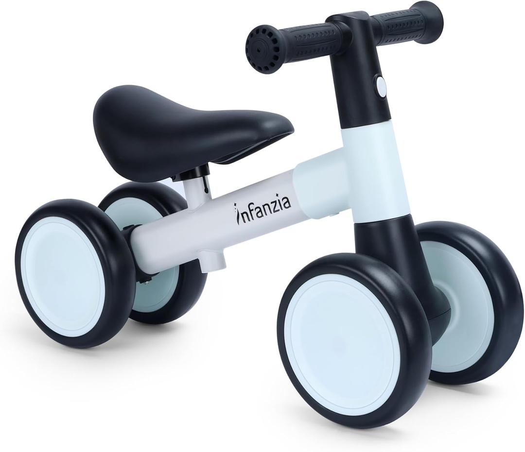 INFANZIA Baby Balance Bike for 12-36 Month Boys Girls, 1 Year Old Toddler First Bike No Pedal with Adjustable Seat, Infant 4 Wheels Bicycle Ride On Toys Kids First Birthday Gifts | 1 Year Old, Toddler First Bike, with Adjustable Seat, Infant, Bicycle, Ride On Toys