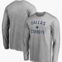 Men's Heathered Gray Dallas Cowboys Victory Arch Long Sleeve T-Shirt 2XL