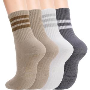 Striped Pilates Socks with Grips for Women