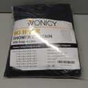 WONICY Extra Long No Hook Shower Curtain with Snap in Liner, Polyester Textured Shower Curtain with Liner Set, Waterproof Washable Hotel Style Shower Curtains for Bathroom, 71Wx86H, Black