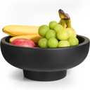 Concrete Fruit Bowl Large Decorative Pedestal Bowl for Kitchen Counter, Entryway, or Coffee Table Modern Catch All Key Bowl Heavyweight Centerpiece for Home Decor 