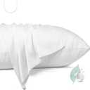 100% Mulberry Silk Pillowcase 2 Pack,King Size Silk Pillow Cases for Hair and Skin,Silky Smooth Bed Pillow Cover with Hidden Zipper,Natural Silk Pillow Case Set of 2 (White, King 20X36)