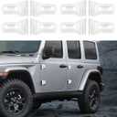RT-TCZ Jeep Hinge Cover Trim - Front & Rear Door Hinges, Exterior Decoration Accessories for Jeep Wrangler JL Unlimited 4-Door & Gladiator JT 2018-2024, 8Pack, White