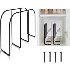 WANGDEFA 2 Pack Base Cabinet Tray Dividers 11.8 * 9 * 3inch Baking Sheet Organizer Rack Cookie Sheet Organizer Narrow U-shaped Wire Tray Divider Steel Cookware Holder with 3 Slots for Narrow cabinet