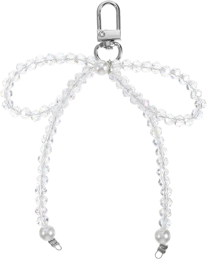 Pearl Bow Keychain for Purse - Bag Charm with Elegant Bowknot Design, Car Keys Accessories for Women